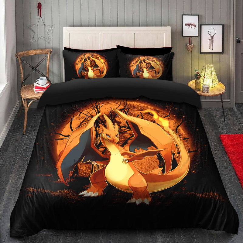 Pokemon Charizard Mega Y Moonlight Bedding Set Duvet Cover And 2 Pillowcases Nearkii