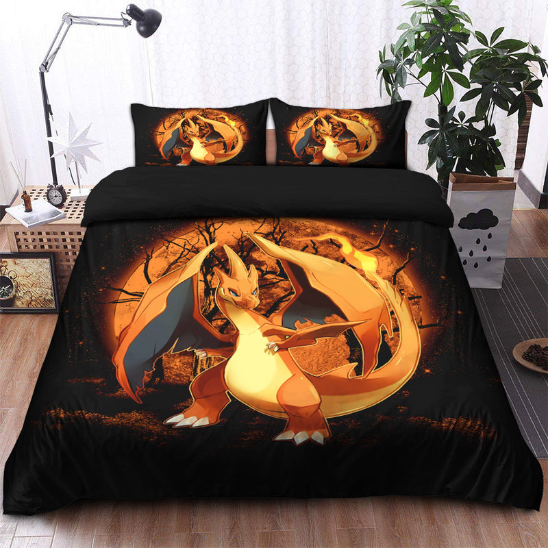 Pokemon Charizard Mega Y Moonlight Bedding Set Duvet Cover And 2 Pillowcases Nearkii