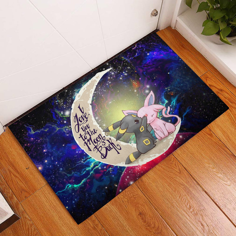 Pokemon Couple Espeon Umbreon Love You To The Moon Galaxy Back Doormat Home Decor Nearkii