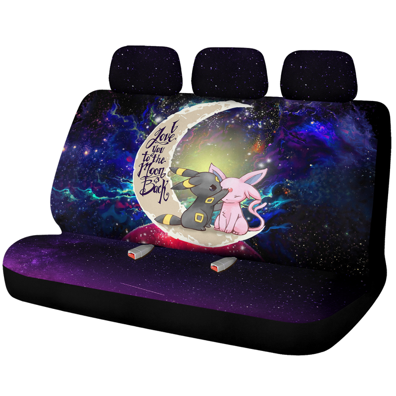 Pokemon Couple Espeon Umbreon Love You To The Moon Galaxy Premium Custom Car Back Seat Covers Decor Protectors Nearkii