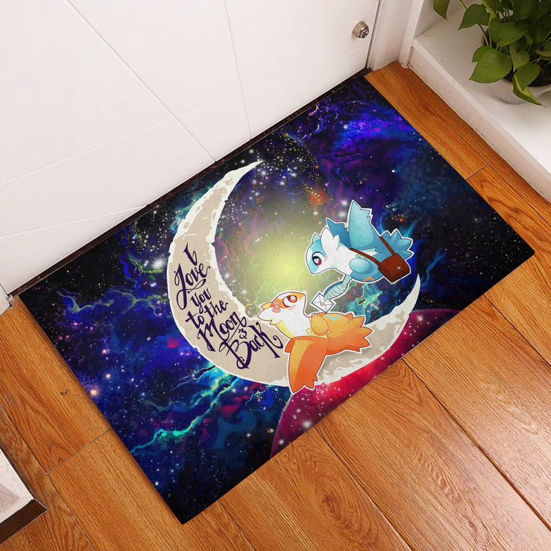 Pokemon Couple Latios Latias Love You To The Moon Galaxy Back Doormat Home Decor Nearkii