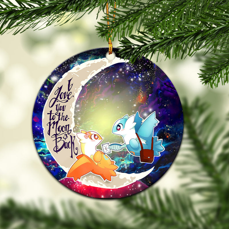 Pokemon Couple Latios Latias Love You To The Moon Galaxy Mica Circle Ornament Perfect Gift For Holiday Nearkii