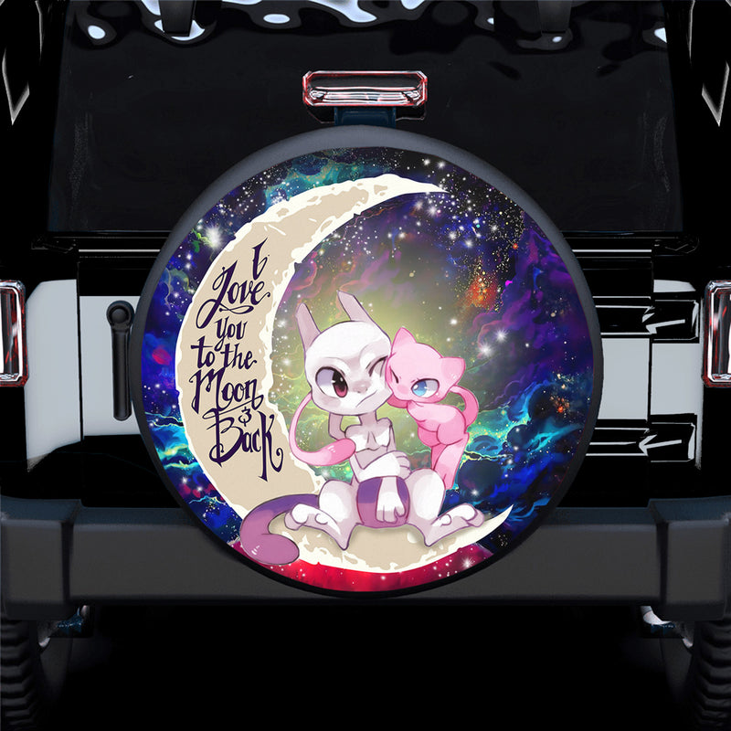 Pokemon Couple Mew Mewtwo Love You To The Moon Galaxy Spare Tire Covers Gift For Campers Nearkii