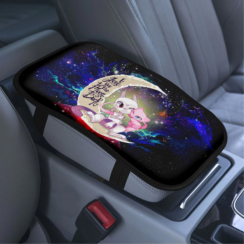 Pokemon Couple Mew Mewtwo Love To Moon Back Galaxy Premium Custom Armrest Center Console Cover Car Accessories Nearkii