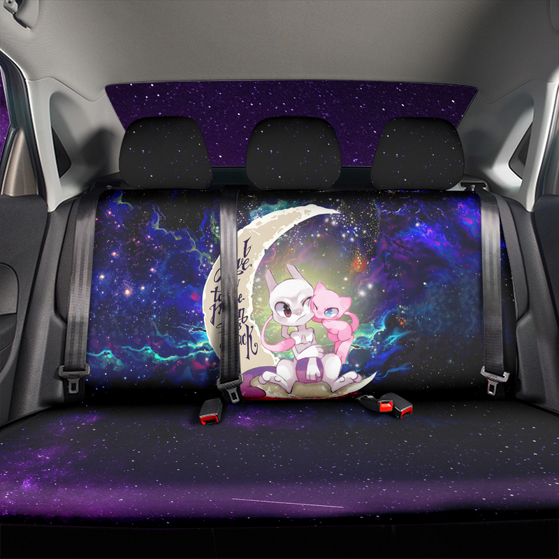 Pokemon Couple Mew Mewtwo Love You To The Moon Galaxy Premium Custom Car Back Seat Covers Decor Protectors Nearkii