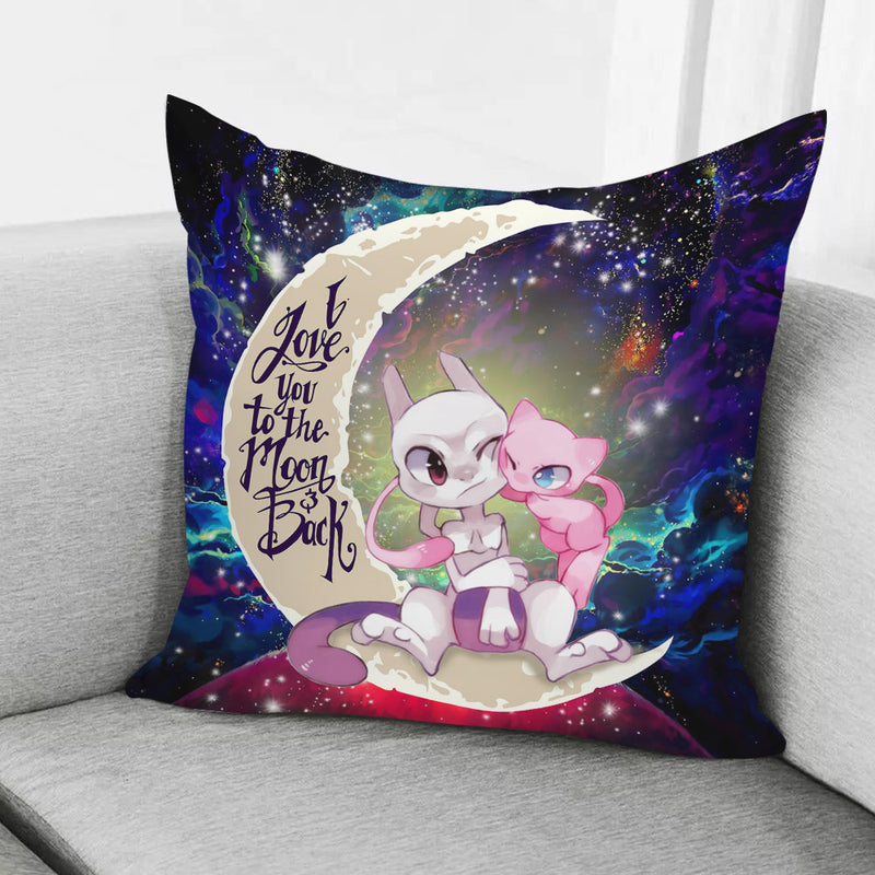 Pokemon Couple Mew Mewtwo Love You To The Moon Galaxy Pillowcase Room Decor Nearkii