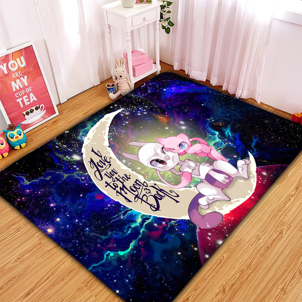 Couple Mew Mewtwo Love You To The Moon Galaxy Rectangular Area Rug
