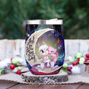Pokemon Couple Mew Mewtwo Love You To Moon And Back Premium Wine Tumbler Nearkii