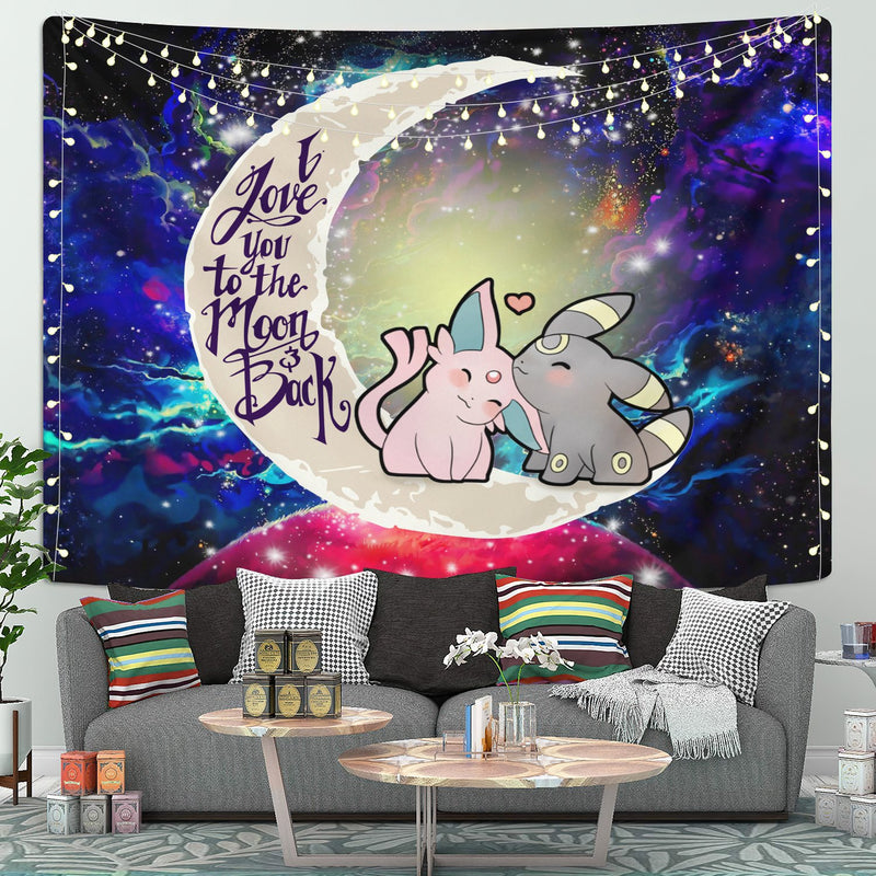 Pokemon Espeon Umbreon Love You To The Moon Galaxy Tapestry Room Decor Nearkii