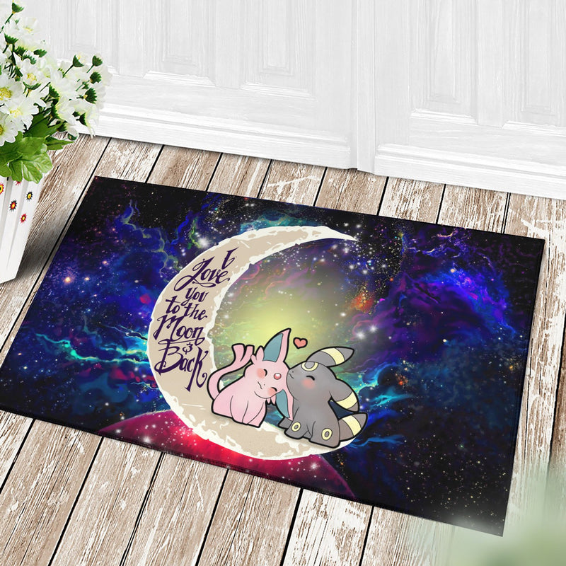 Pokemon Espeon Umbreon Love You To The Moon Galaxy Back Doormat Home Decor Nearkii