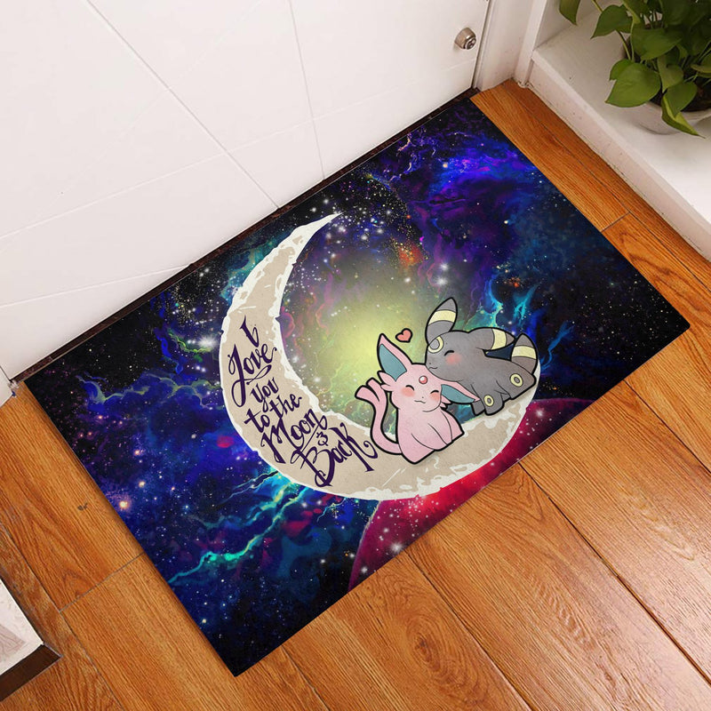 Pokemon Espeon Umbreon Love You To The Moon Galaxy Back Doormat Home Decor Nearkii