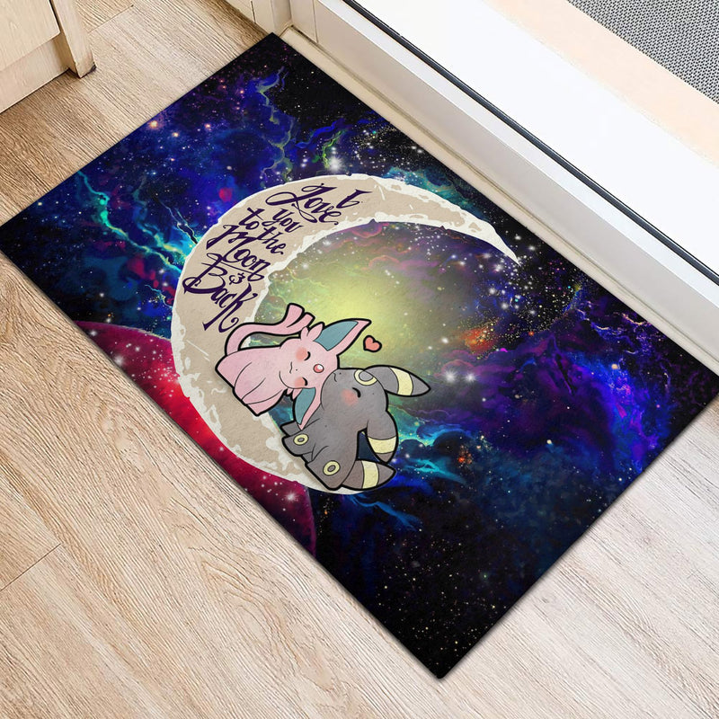 Pokemon Espeon Umbreon Love You To The Moon Galaxy Back Doormat Home Decor Nearkii