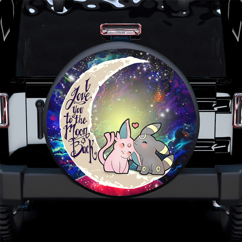 Pokemon Espeon Umbreon Love You To The Moon Galaxy Spare Tire Covers Gift For Campers Nearkii