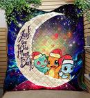 Pokemon Friends Gen 1 Love You To The Moon Galaxy Quilt Blanket Nearkii