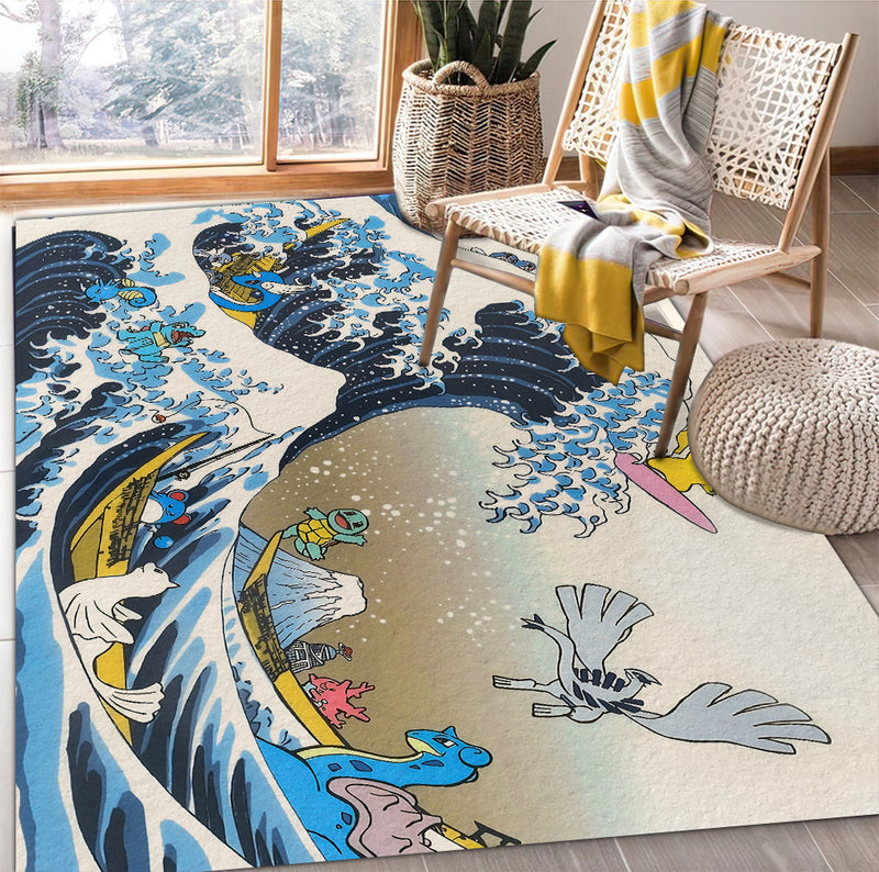 Pokemon The Great Wave Japan Carpet Rug Home Room Decor