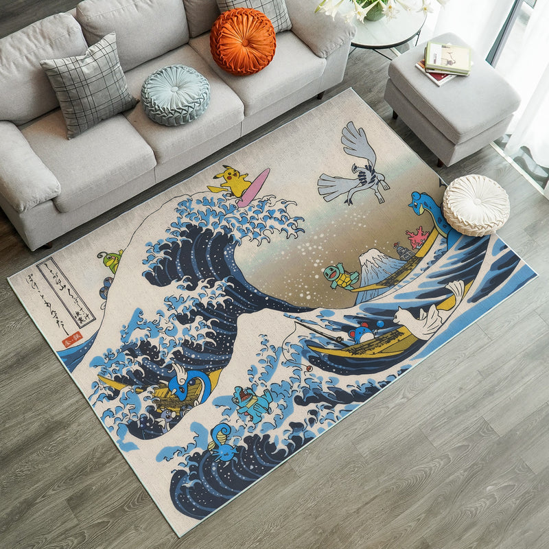 Pokemon The Great Wave Japan Carpet Rug Home Room Decor