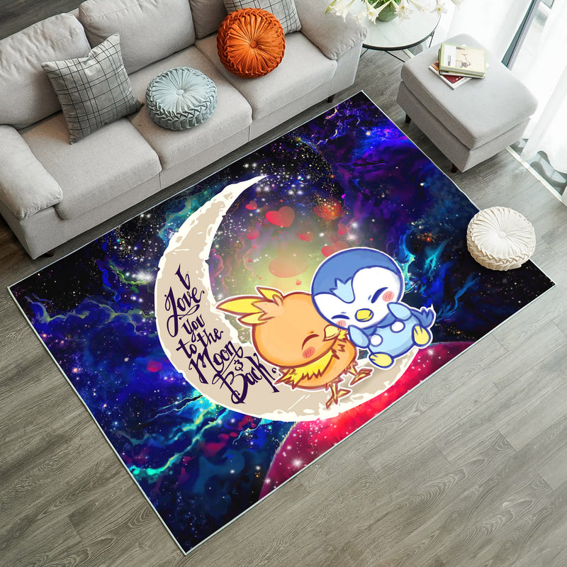 Pokemon Torchic Piplup Love You To The Moon Galaxy Rug Carpet Rug Home Room Decor Nearkii