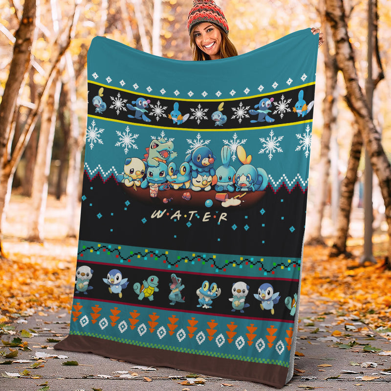 Pokemon Water Ugly Christmas Premium Blanket Nearkii