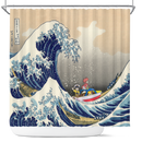 Ponyo On The Cliff By The Sea The Great Wave Ghibli Japan Shower Curtain