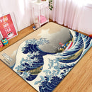 Ponyo On The Cliff By The Sea The Great Wave Ghibli Japan Rectangular Area Rug