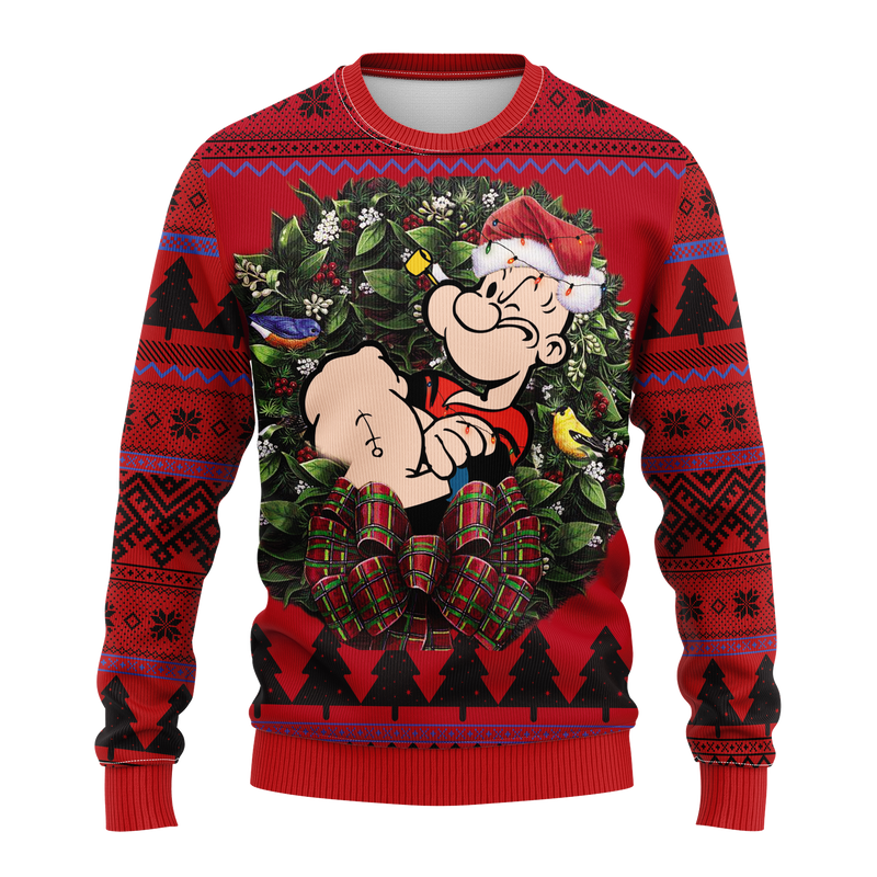 Popeye Art Noel Mc Ugly Christmas Sweater Thanksgiving Gift Nearkii