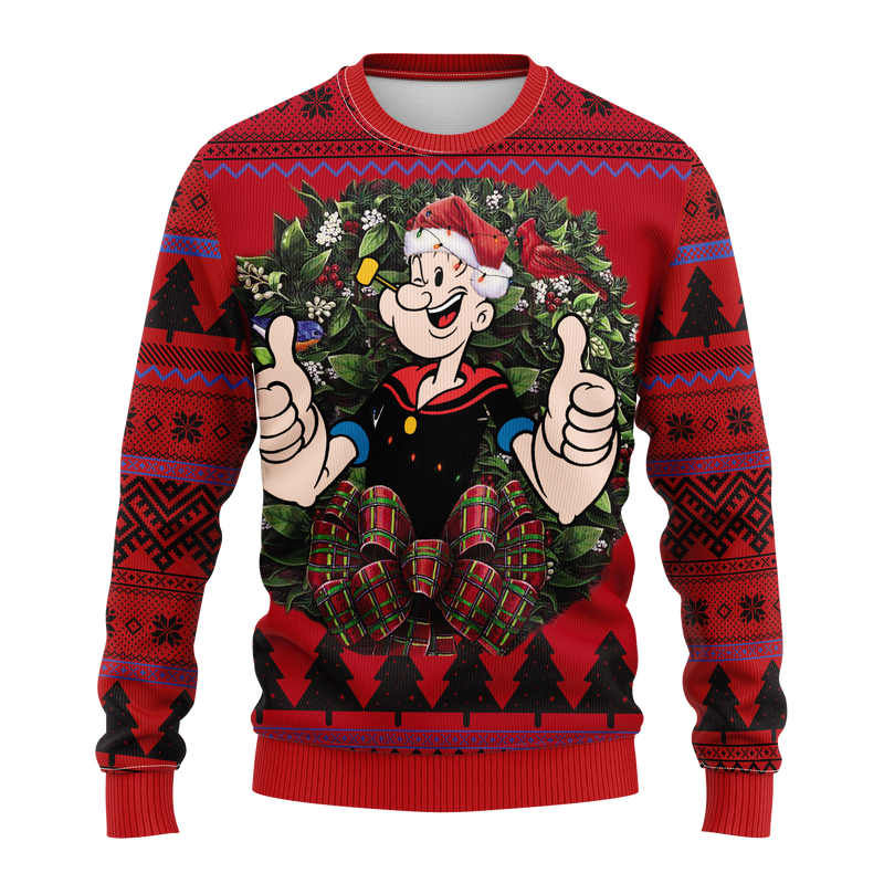 Popeye The Sailor Man Noel Mc Ugly Christmas Sweater Thanksgiving Gift Nearkii