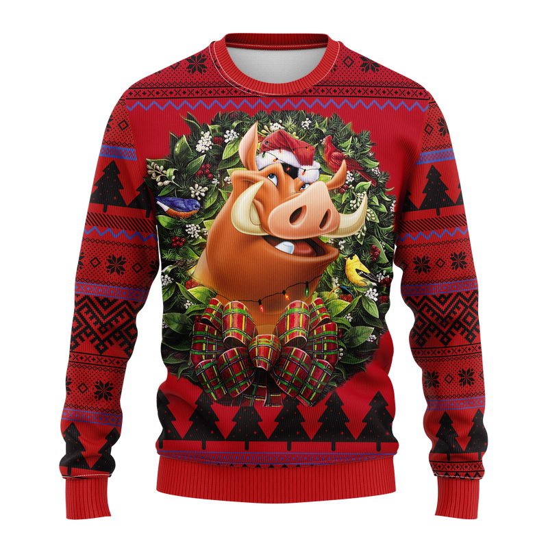 Pumba Lion King Noel Mc Ugly Christmas Sweater Thanksgiving Gift Nearkii