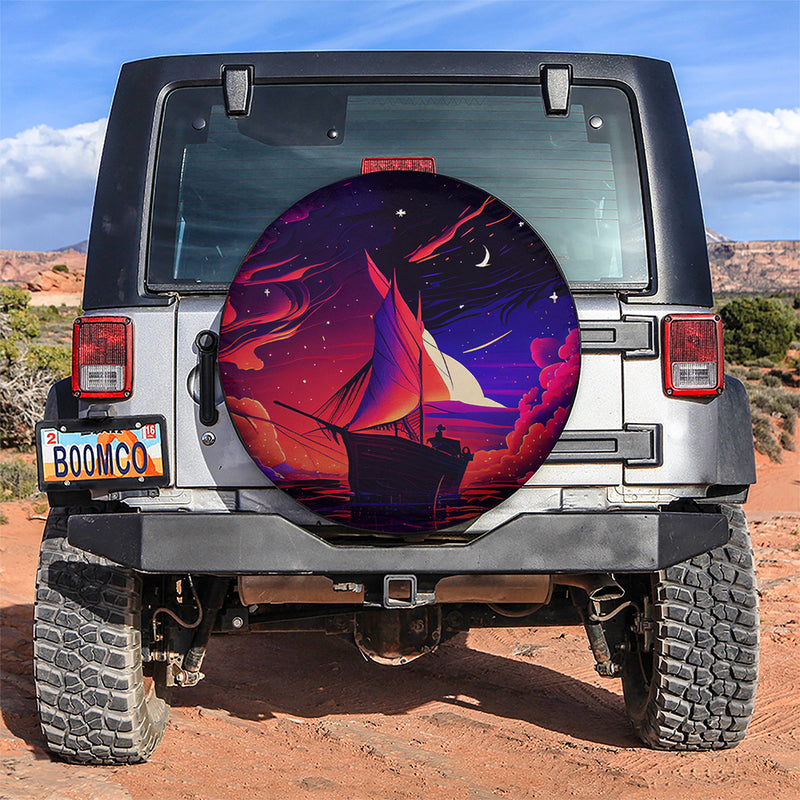 Night Sky Ocean Full Of Star Boat Jeep Car Spare Tire Cover