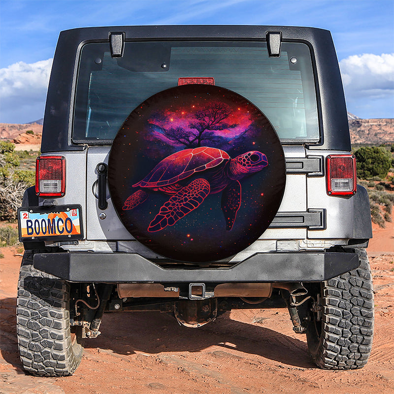 Night Sky Full Of Star Sea Turtle Car Spare Tire Covers Gift For Campers