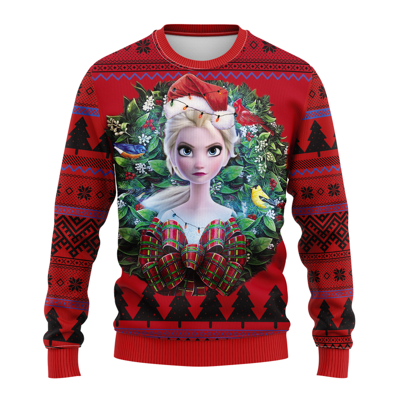 Queen Elsa Frozen 2 Noel Mc Ugly Christmas Sweater Thanksgiving Gift Nearkii