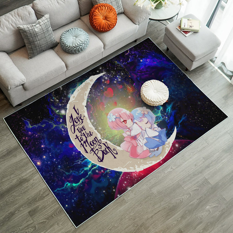 Ram And Rem Re Zero Love You To The Moon Galaxy Carpet Rug Home Room Decor Nearkii