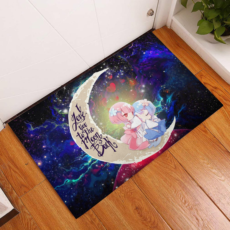 Ram And Rem Re Zero Love You To The Moon Galaxy Back Doormat Home Decor Nearkii