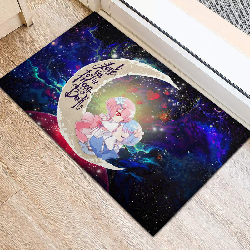 Ram And Rem Re Zero Love You To The Moon Galaxy Back Doormat Home Decor Nearkii