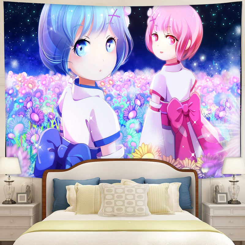 Ram And Rem ReZero Anime Tapestry Room Decor Nearkii