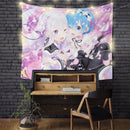 Ram And Emilia Rezero Anime Tapestry Room Decor Nearkii