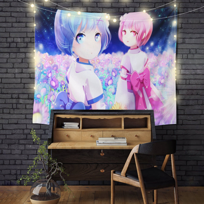 Ram And Rem ReZero Anime Tapestry Room Decor Nearkii