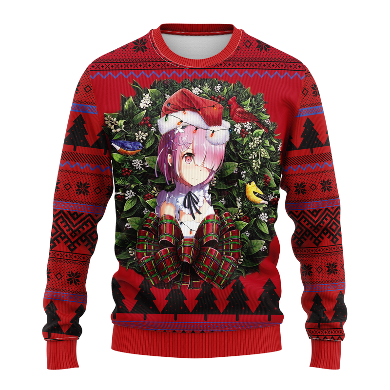 Ram Render Rezero Ram Anime Noel Mc Ugly Christmas Sweater Thanksgiving Gift Nearkii