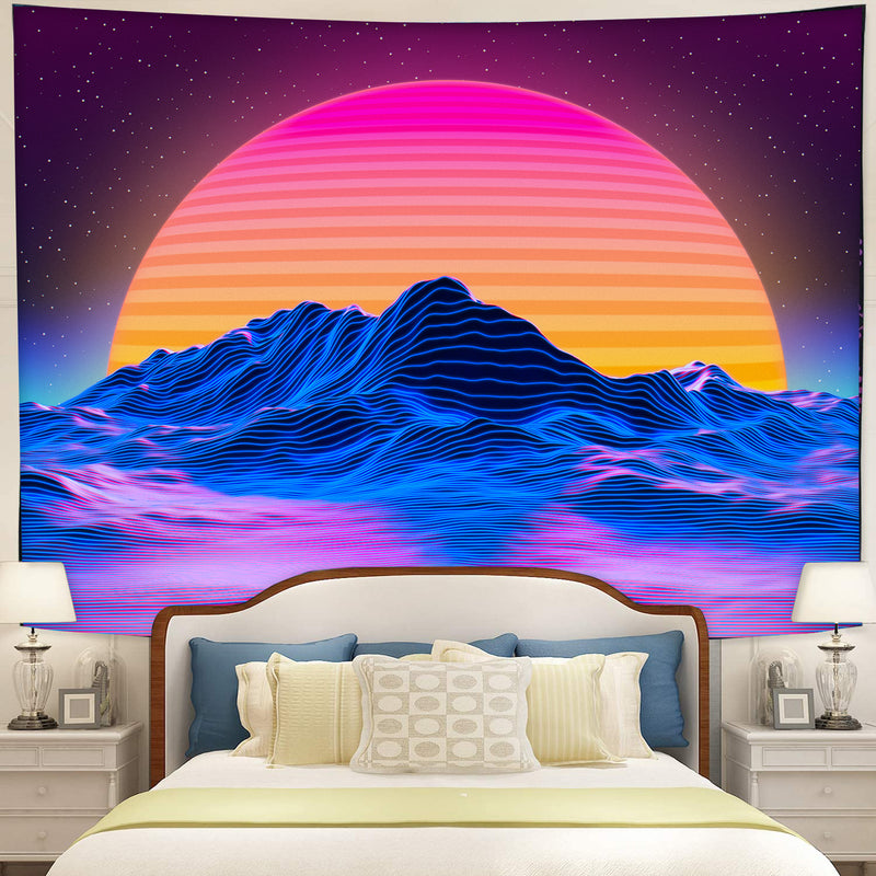Retro Computer Aesthetic Sunset Tapestry Room Decor Nearkii