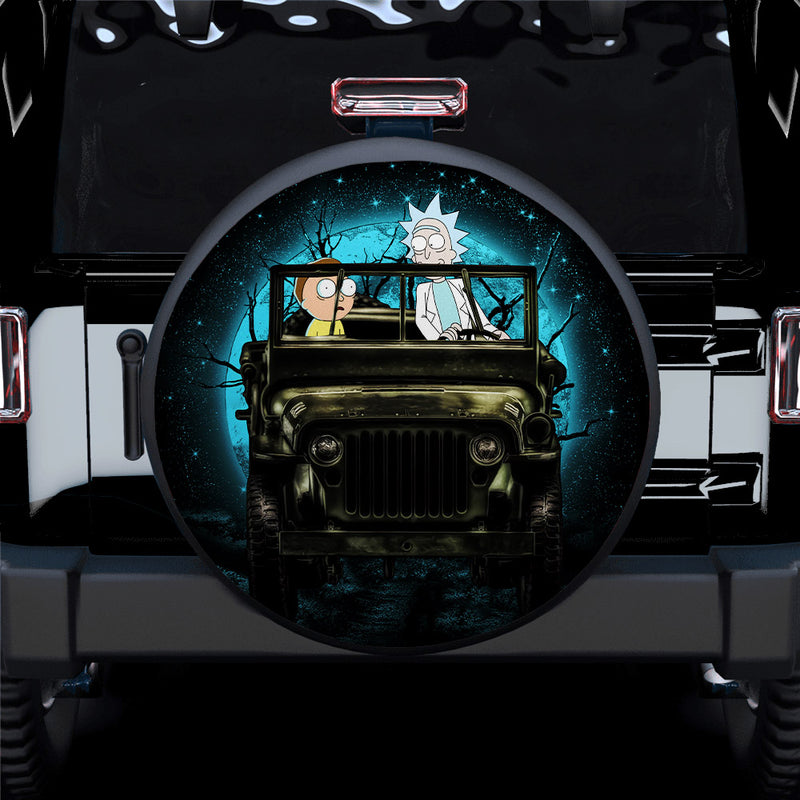 Rick And Morty Moonlight Halloween Jeep Funny Car Spare Tire Covers Gift For Campers Nearkii