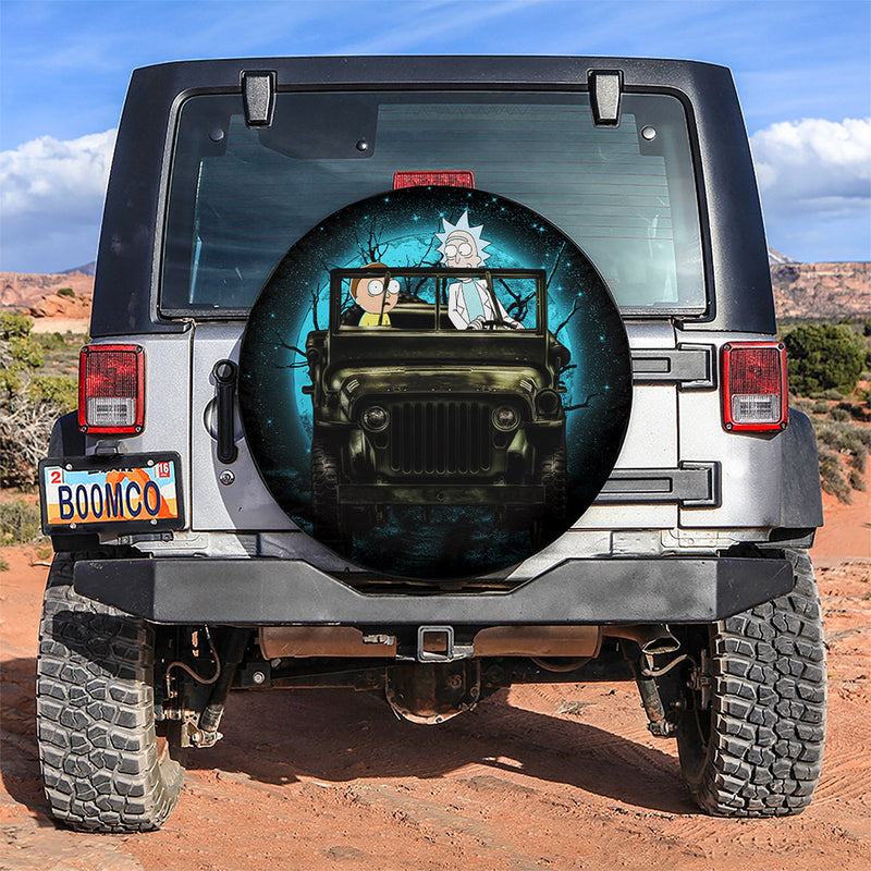 Rick And Morty Moonlight Halloween Jeep Funny Car Spare Tire Covers Gift For Campers Nearkii