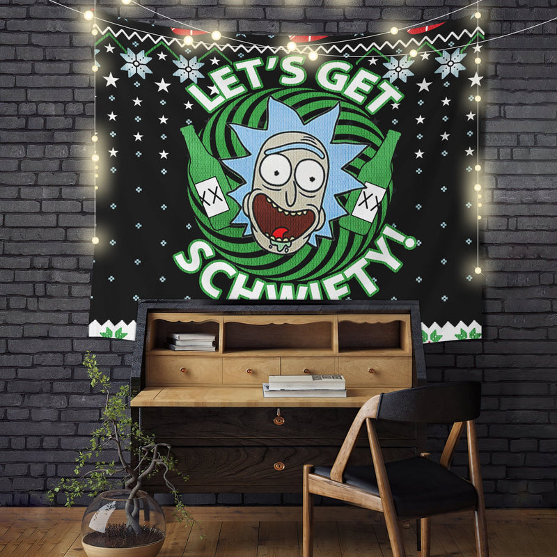 Rick Morty Christmas Tapestry Room Decor Nearkii