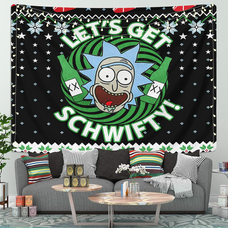 Rick Morty Christmas Tapestry Room Decor Nearkii