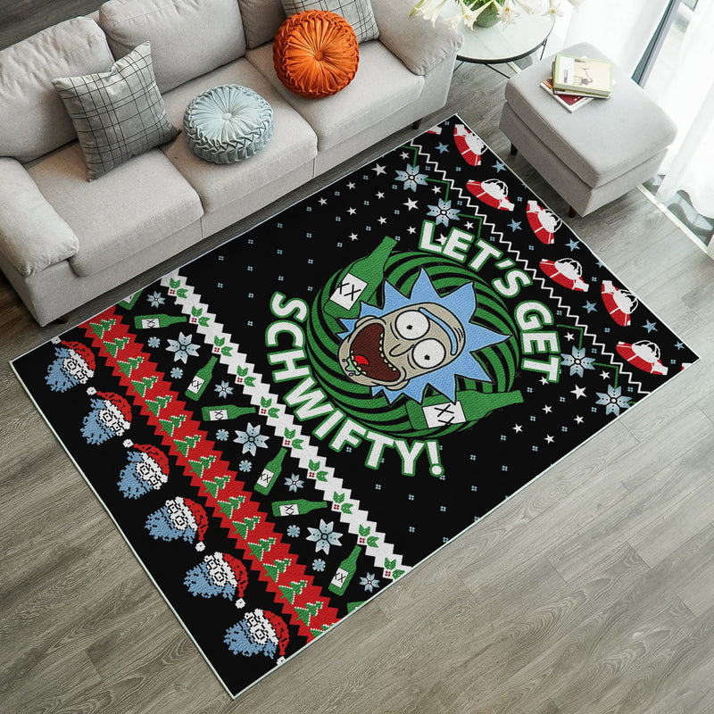 Rick Morty Christmas Rug Carpet Rug Home Room Decor Nearkii