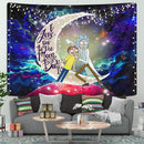 Funny Rick And Morty Cute Love You To The Moon Galaxy Tapestry Room Decor Nearkii