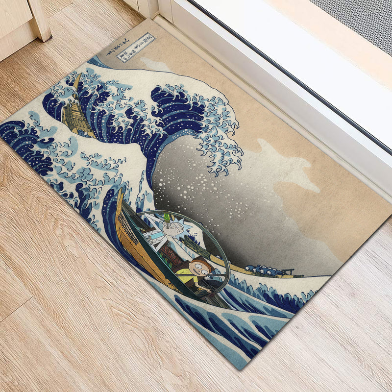 Rick And Morty The Great Wave Japan Doormat Home Decor