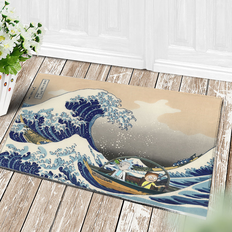 Rick And Morty The Great Wave Japan Doormat Home Decor