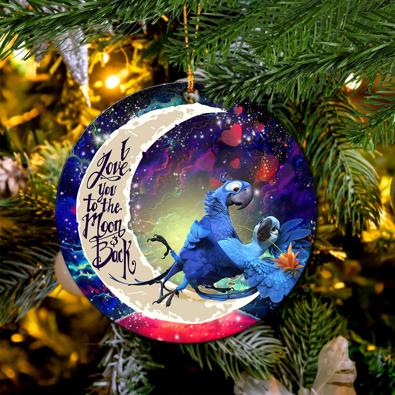 Rio Blu and Jewel Love You To The Moon Galaxy Mica Circle Ornament Perfect Gift For Holiday Nearkii