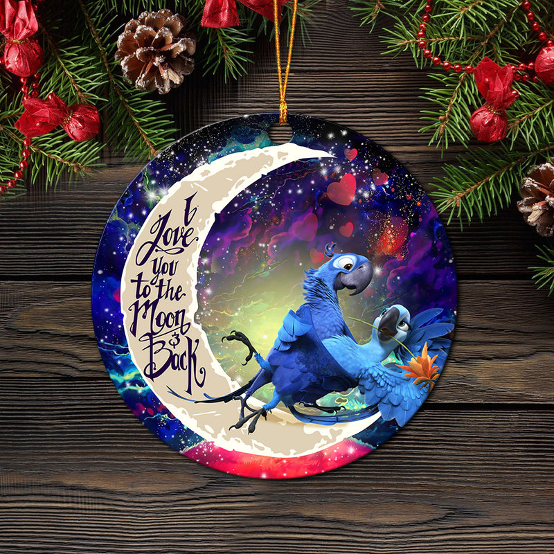Rio Blu and Jewel Love You To The Moon Galaxy Mica Circle Ornament Perfect Gift For Holiday Nearkii