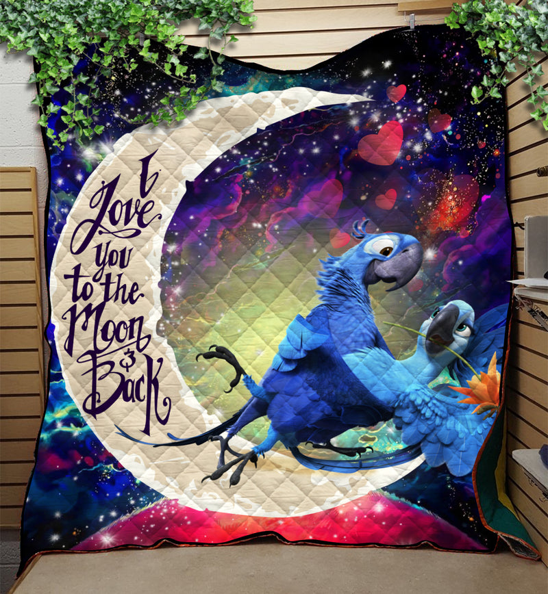 Rio Blu And Jewel Love You To The Moon Galaxy Quilt Blanket Nearkii