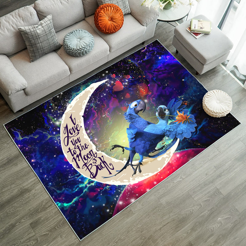 Rio Blu and Jewel Love You To The Moon Galaxy Rug Carpet Rug Home Room Decor Nearkii